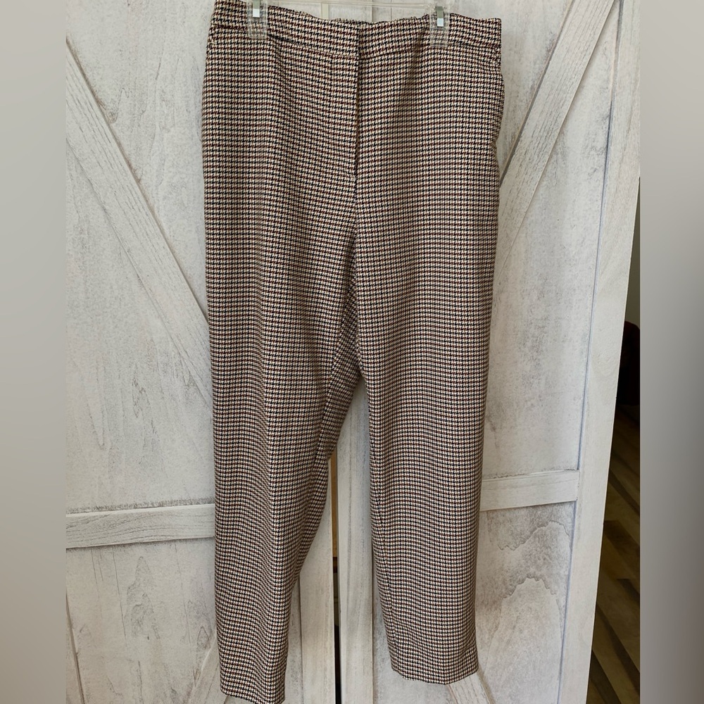 H&M Plaid Dress Pants Women’s Size 10 Black and Brown Stretch